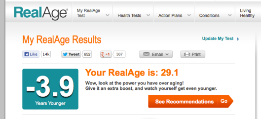 Real Age test results